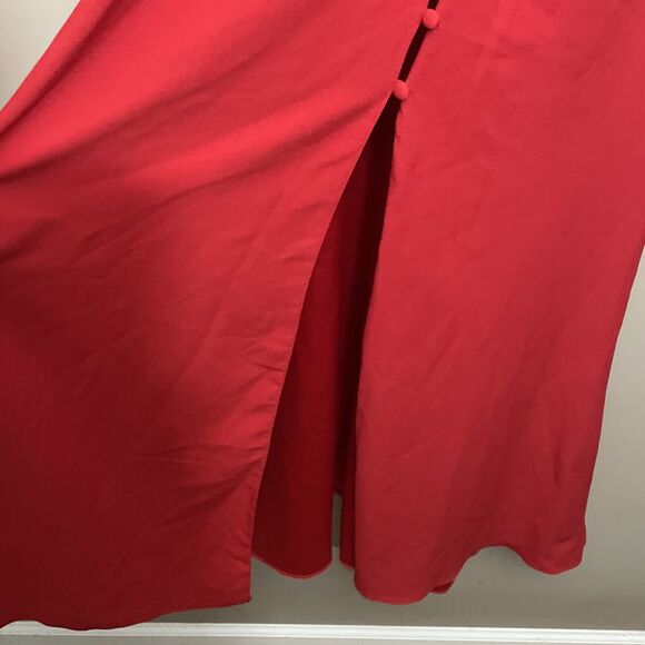 ASOS Red Button Through Wrap Top V Neck Short Sleeve Maxi Tea Dress NWT Size 0 - Picture 9 of 14